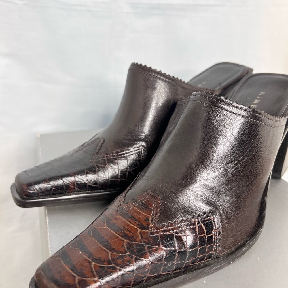 Nine West kidskin sling back booties 8